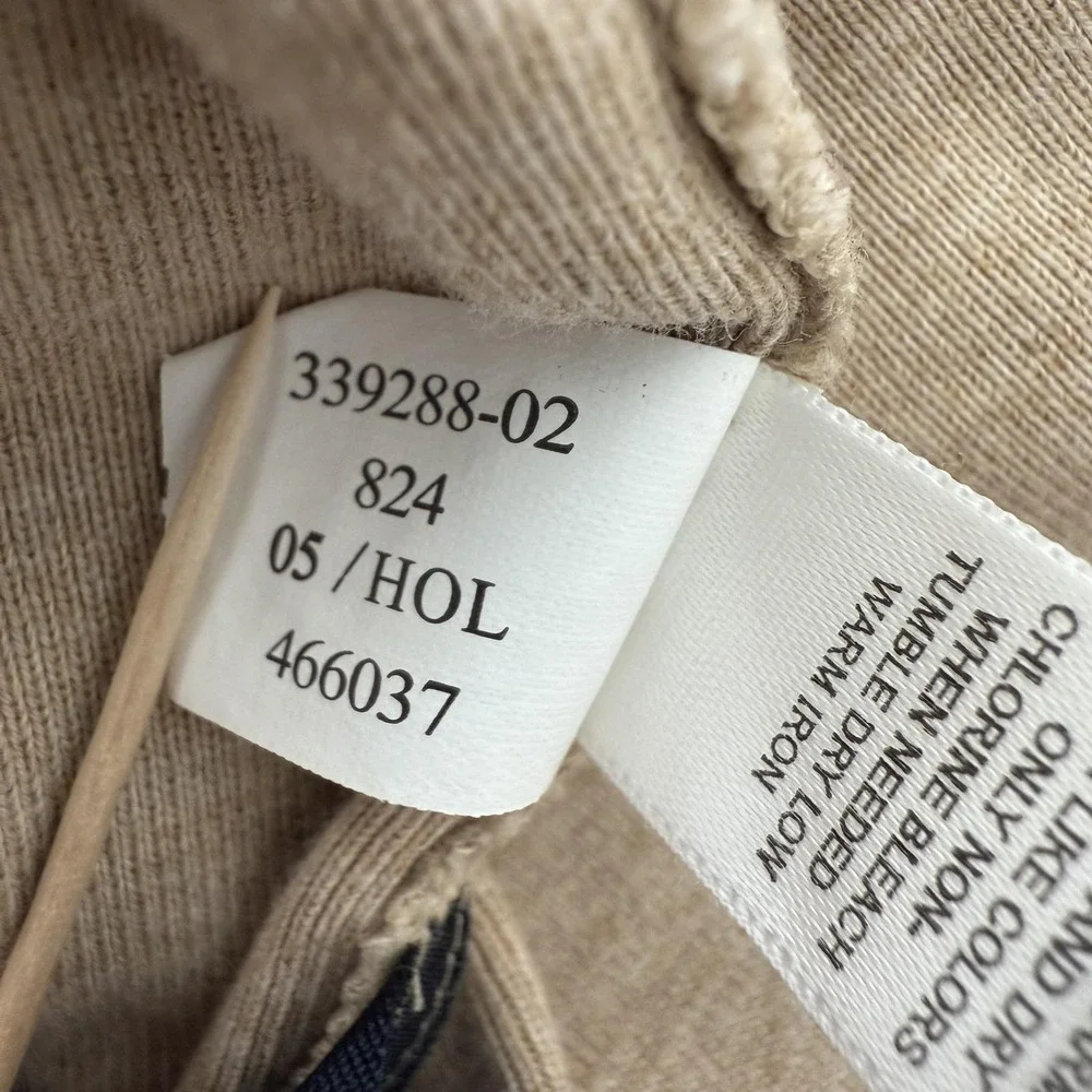Banana Republic Sweater Mens XL Beige Button Mock Neck Henley‎ Pullover Cotton